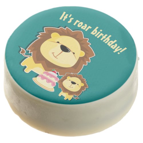 Cute Lion And Baby Cub Kids Birthday Chocolate Covered Oreo