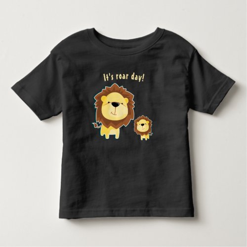 Cute Lion And Baby Cub Kids Birthday Toddler T_shirt