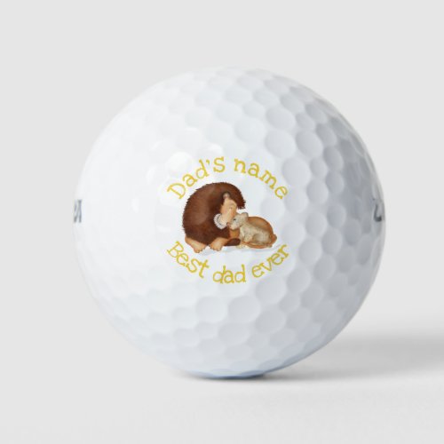 Cute lion and cub Best dad ever golf balls