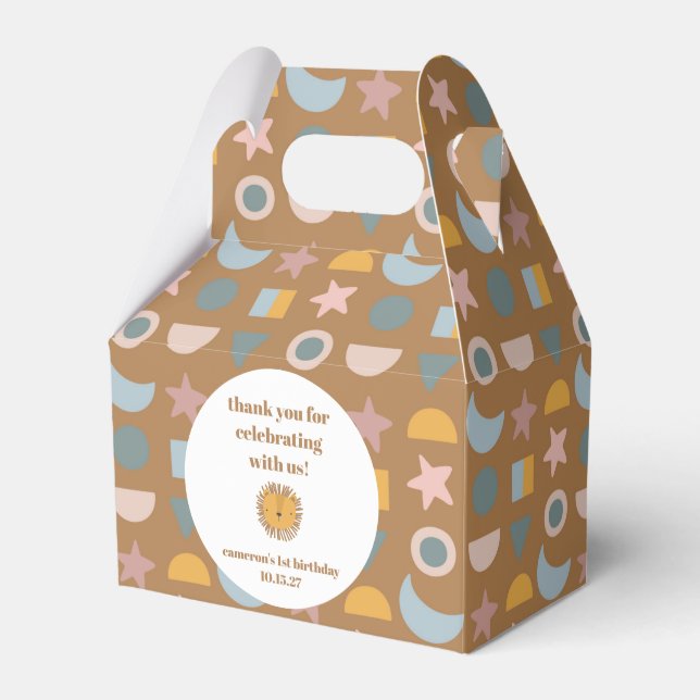 Cute Lion Baby Animal Custom Birthday Thank You  Favor Boxes (Front Side)