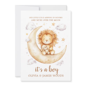 Cute Lion Baby Boy Pregnancy Announcement