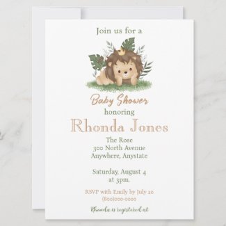 Cute Lion baby boy shower