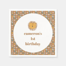 Cute Lion Baby Kids Animal Custom Birthday Party