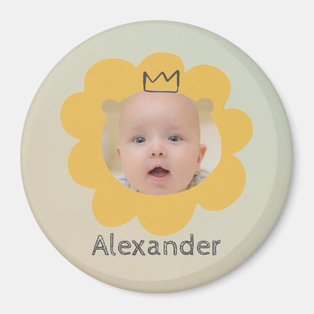 Cute Lion Baby Picture Magnet (Front)