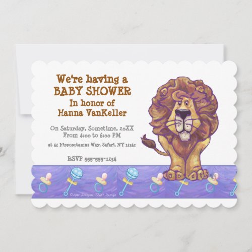 Cute Lion Baby Shower Invitation