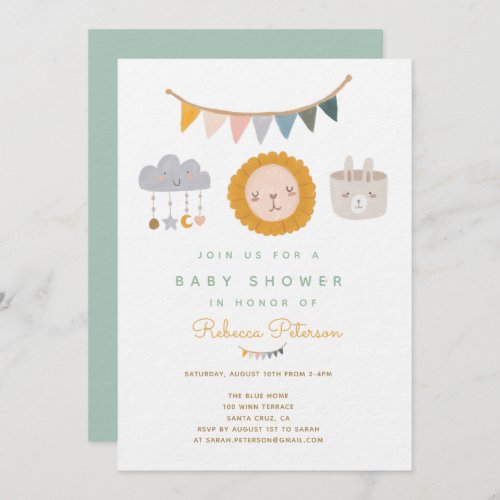 Cute Lion Baby Shower Invitation