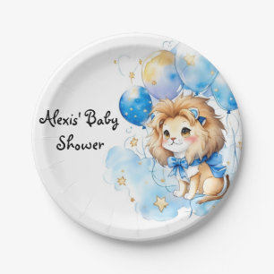 Cute Lion Baby Shower Paper Plates