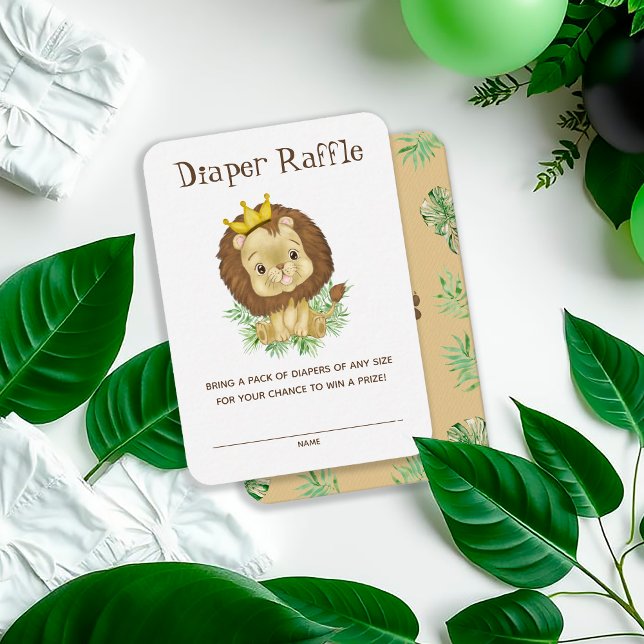 Cute Lion Baby Shower Theme - Diaper Raffle Insert (Creator Uploaded)