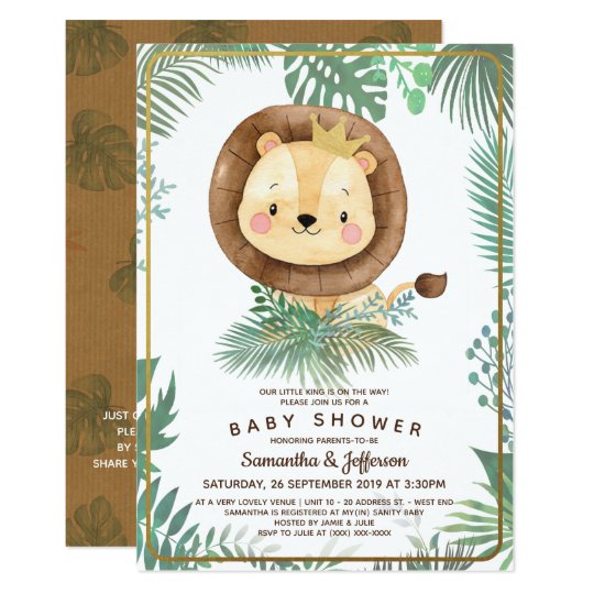 Cute Lion Baby Shower Theme Invitation | Zazzle.com