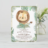 Cute Lion Baby Shower Theme Invitation (Standing Front)