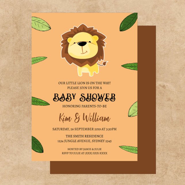 Cute Lion Baby Shower Theme Invitation (Creator Uploaded)