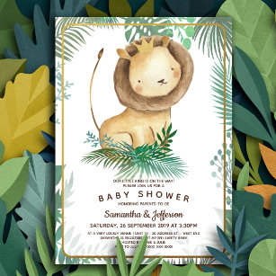 Cute Lion Baby Shower Theme Invitation