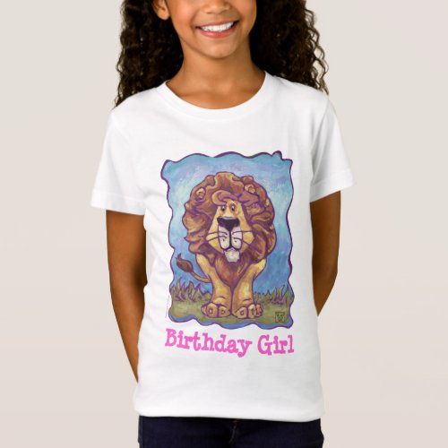 Cute Lion Birthday Girl Party T_Shirt