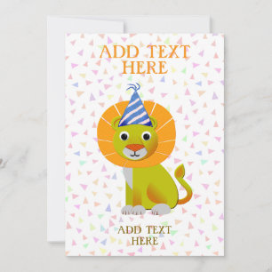 Cute Lion Birthday Invitation