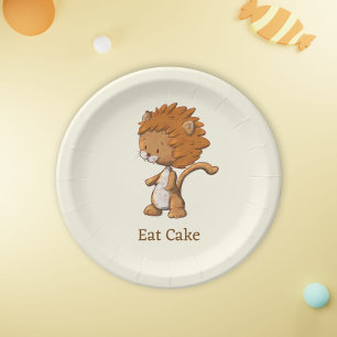 Cute Lion Birthday Party Paper Plates