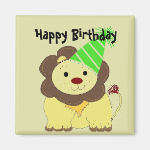 Cute Lion Birthday Wishes Magnet