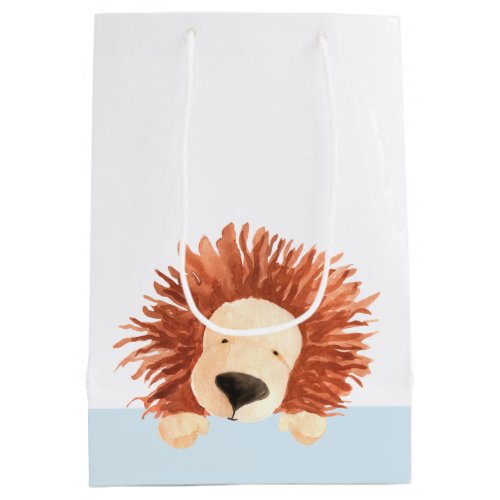 Cute Lion Blue Medium Gift Bag