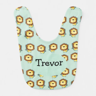 Cute lion blue pattern baby bib