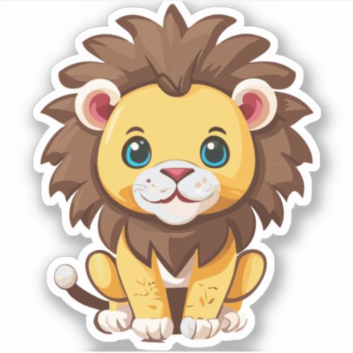 Cute Lion Cartoon Charactor Sticker