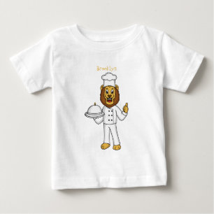 Cute lion chef cartoon illustration baby T-Shirt