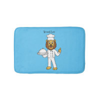 Cute lion chef cartoon illustration