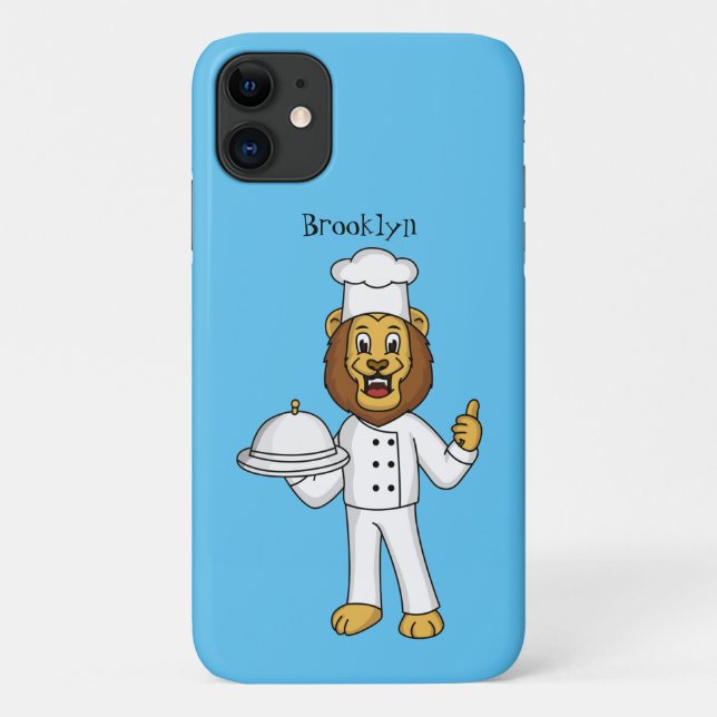 Cute lion chef cartoon illustration  Case-Mate iPhone case (Back)