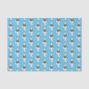 Cute lion chef cartoon illustration tissue paper
