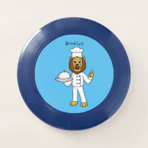 Cute lion chef cartoon illustration Wham-O frisbee