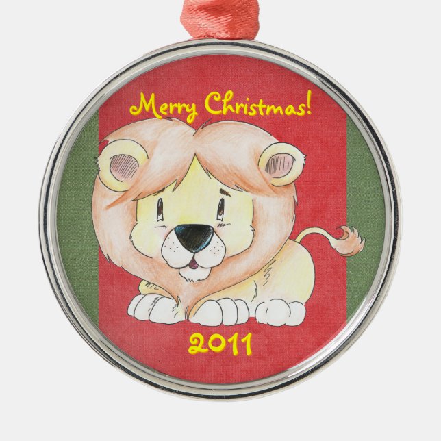 Cute Lion Christmas Ornament (Front)
