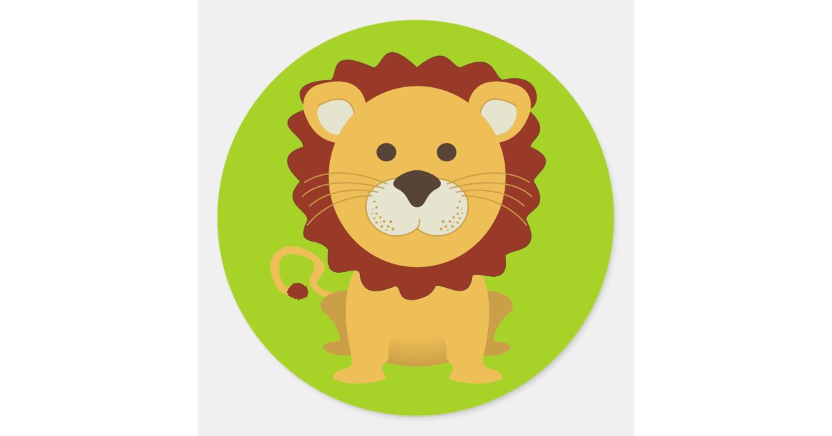 Cute Lion Classic Round Sticker | Zazzle