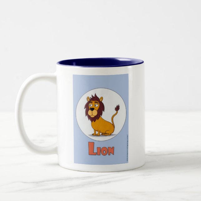 Cute Lion coffee mug - L is for Lion (Left)