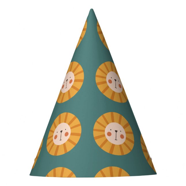Cute lion colorful  party hat (Front)