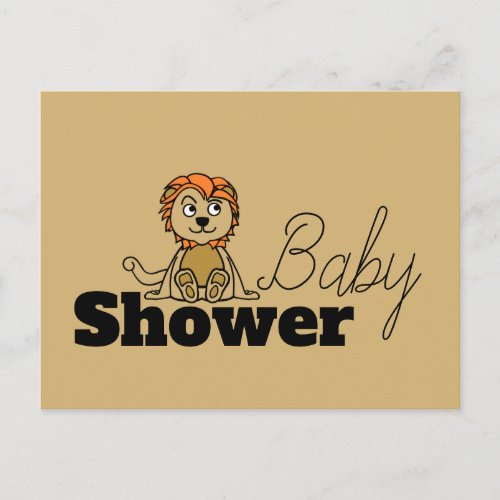 Cute Lion Cub Baby Shower Invitation