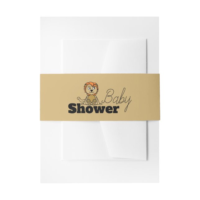 Cute Lion Cub, Baby Shower Invitation Belly Band (Front Example)