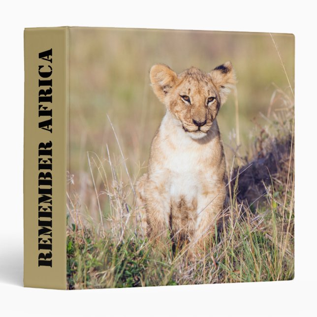Cute lion cub in Africa photo 3 Ring Binder (Front/Spine)