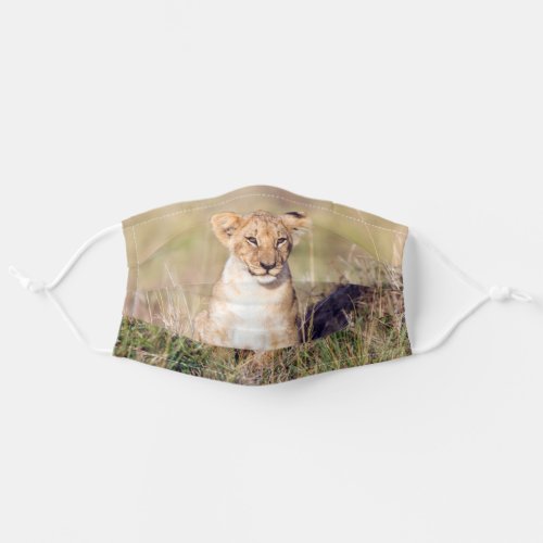 Cute lion cub in Africa photo Adult Cloth Face Mask