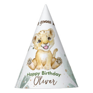 Cute lion cub kids Birthday  Party Hat