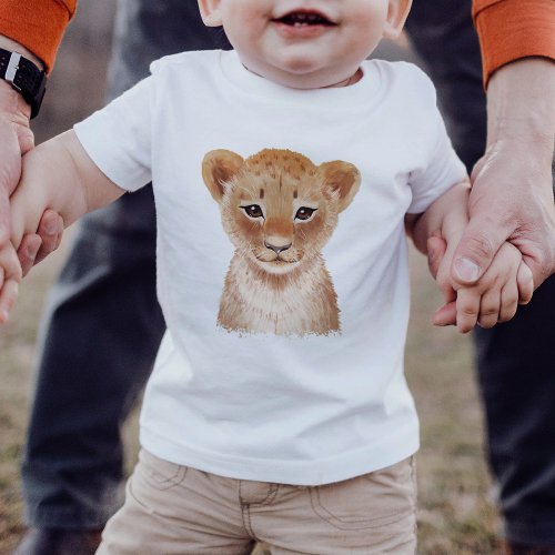 Cute Lion Cub Painting Baby T_Shirt