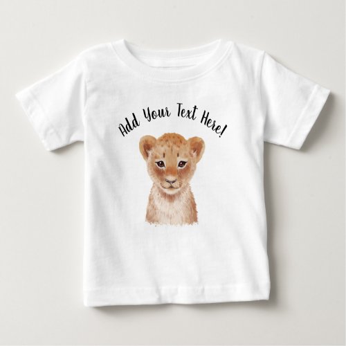 Cute Lion Cub Personalized  Baby T_Shirt