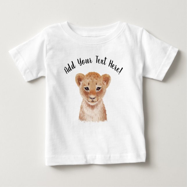 Cute Lion Cub Personalized  Baby T-Shirt (Front)
