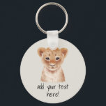 Cute Lion Cub Personalized  Keychain<br><div class="desc">cute lion cub personalized keychain. Original artwork by Komila Y.</div>