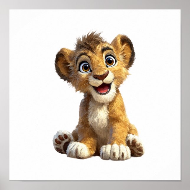Cute Lion Cub Poster (Front)