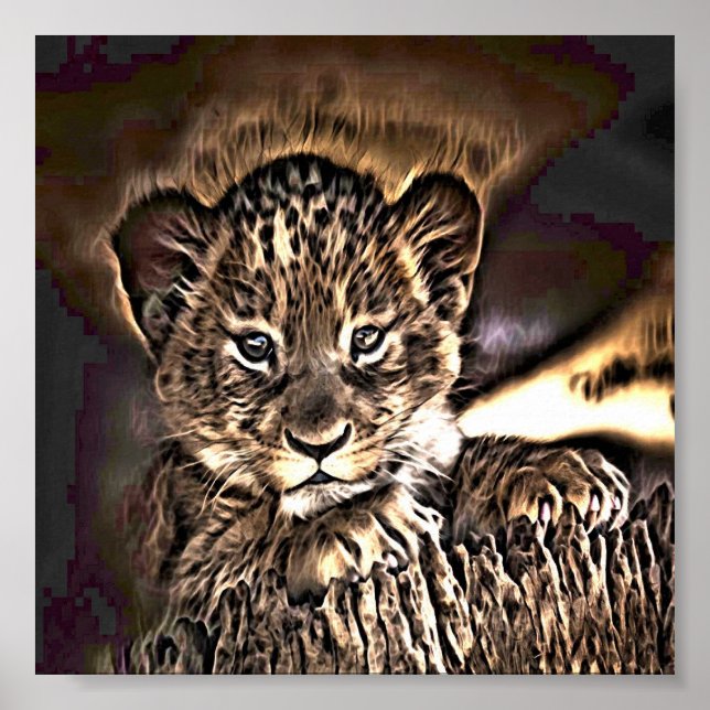 Cute lion cub poster (Front)