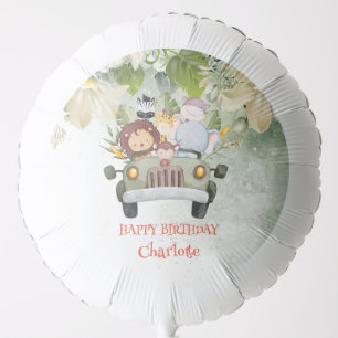 Cute lion cub zoo car Safari jungle Birthday party Balloon