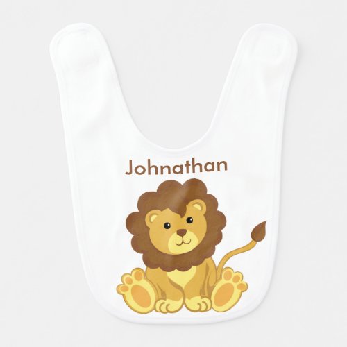 Cute Lion Custom Personalized Baby Bib