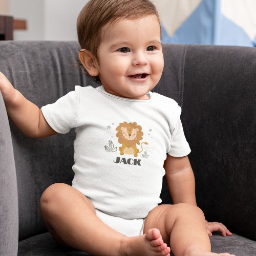 Cute Lion Customized Baby Bodysuit