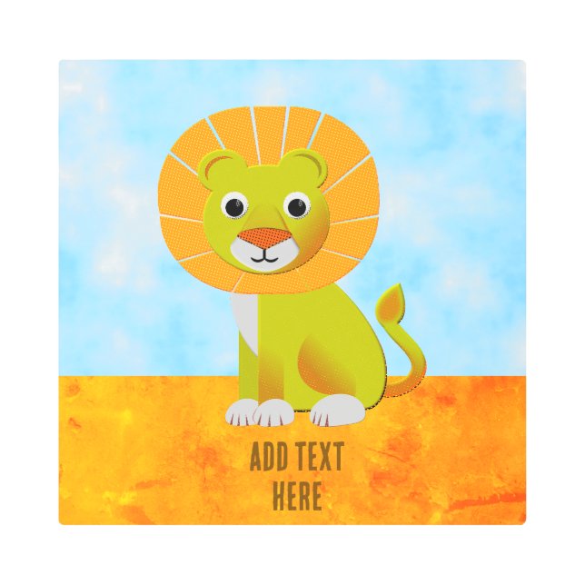 Cute Lion Drawing Vintage Print Custom (Front)