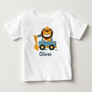 Cute Lion Excavator Baby T-Shirt