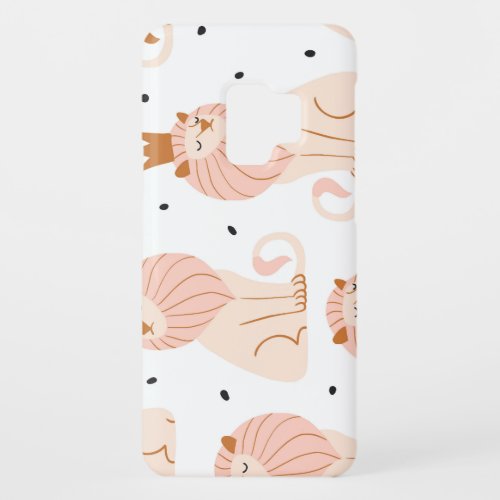 Cute Lion Exotic Animals Seamless Case_Mate Samsung Galaxy S9 Case