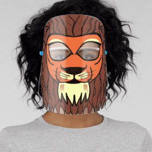 Cute Lion Face Face Shield